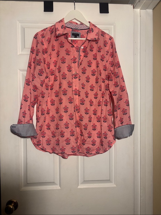 Talbots Tops - Pink Floral Print Button-Up Shirt